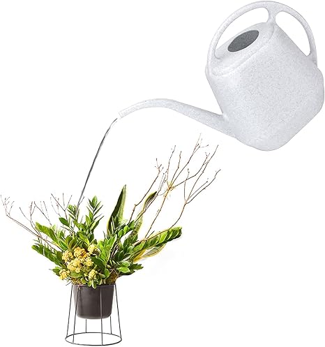 Plastic Watering Can with Long Spout and Dual Handles – Modern Indoor & Outdoor Plant Care Pot