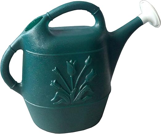 Dark Green Printed Long - Spout Watering Can, Large - Capacity Gardening Watering Tool, Size Approx.  Home Plant Care Kettle