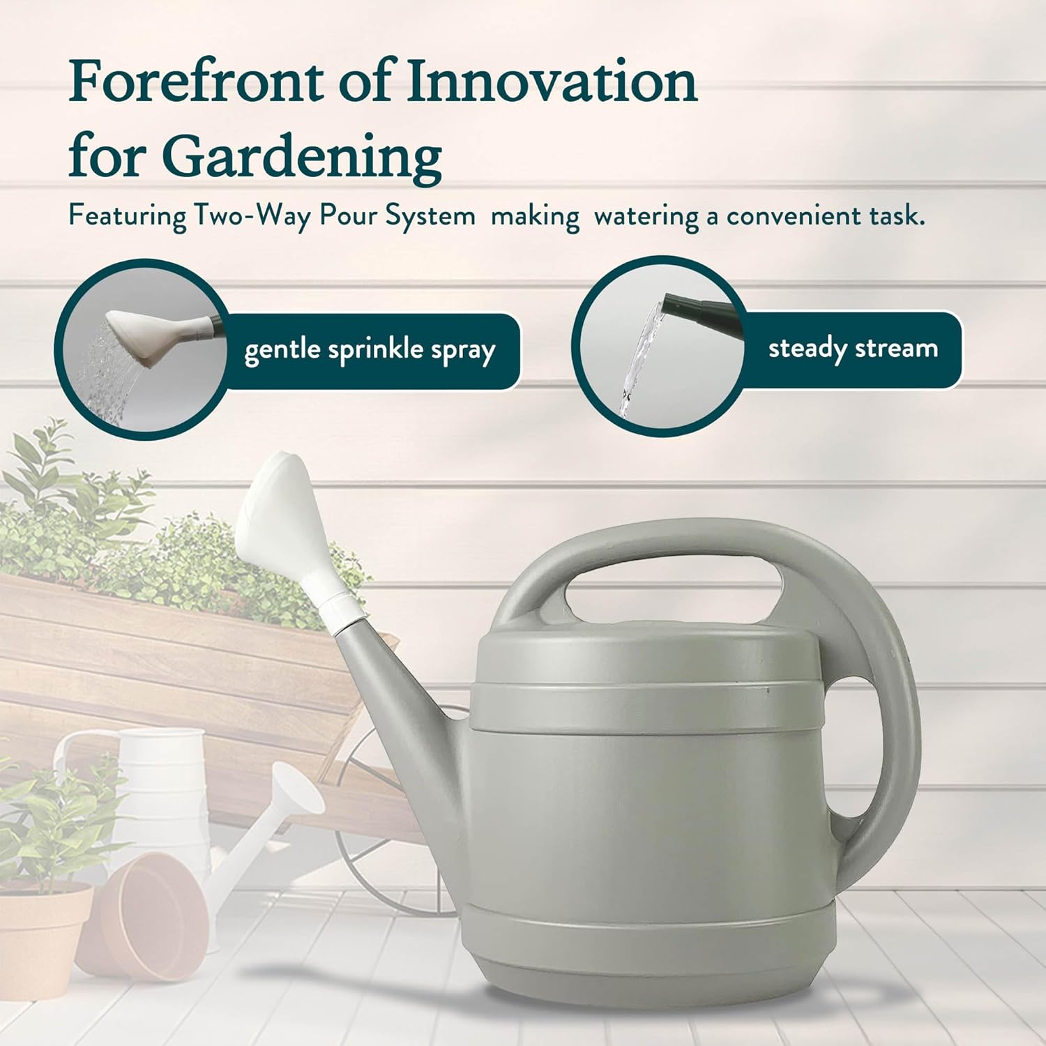 Light Gray Long - Spout Gardening Watering Can, Large - Capacity Plant Watering Tool, Size Approx. Home Green Plant Care Kettle