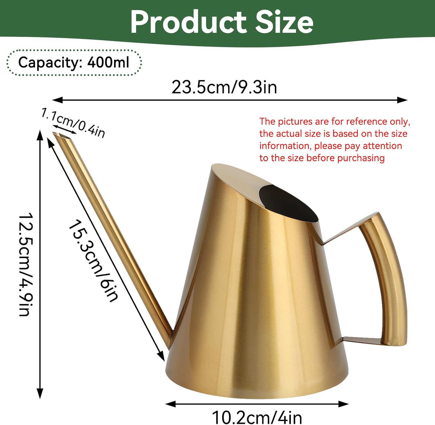 Gold Stainless Steel Long - Spout Watering Can, Exquisite Gardening Watering Tool, Suitable for Succulent Pots
