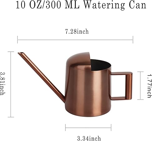 Bronze - Colored Stainless Steel Long - Spout Watering Can, Exquisite Gardening Watering Tool, Multi - Dimensional Size Adaptation