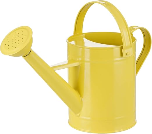 Bright Yellow Metal Watering Can, Home Gardening Watering Tool