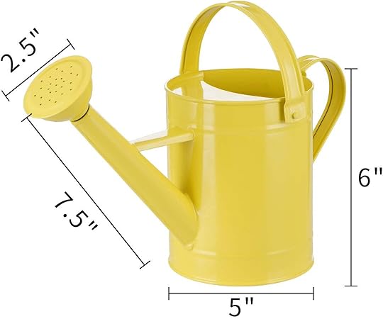 Bright Yellow Metal Watering Can, Home Gardening Watering Tool