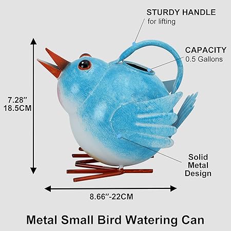 Blue Bird - Shaped Metal Watering Can, Creative Gardening Watering Tool