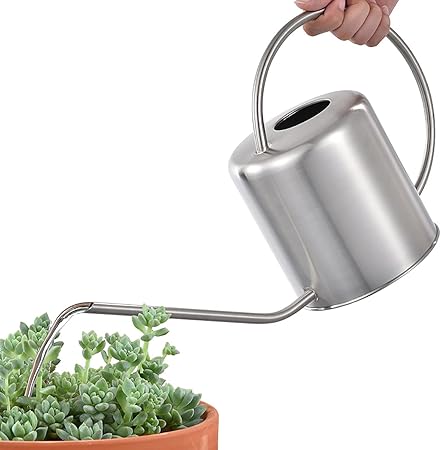 Stainless Steel Long - Spout Watering Can, Gardening Plant Watering Tool, Minimalist Design with Large Capacity