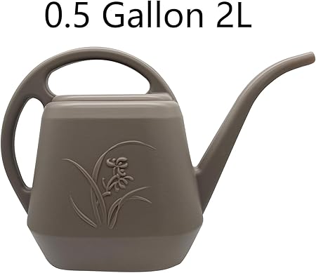 Light Brown Embossed Pattern Long - Spout Watering Can, Large - Capacity Home Gardening Watering Tool