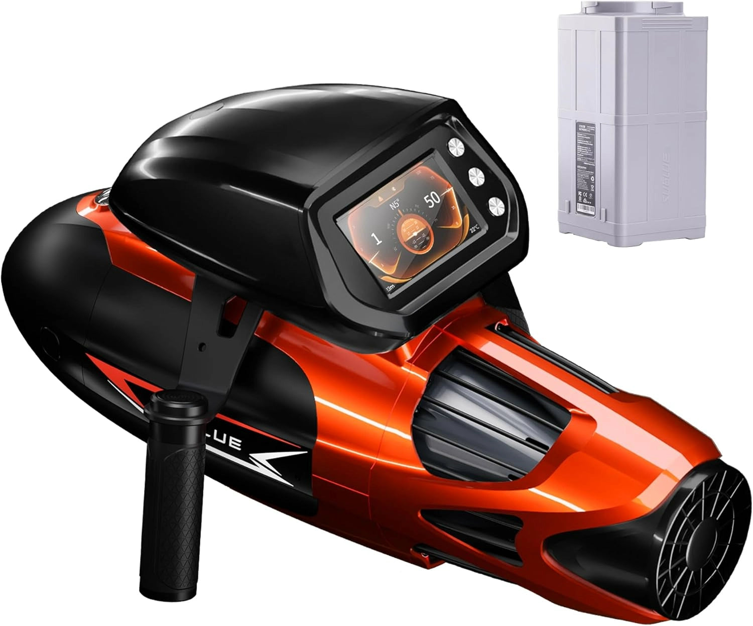 Vapor Pump-Jet Underwater Scooter 3 Gear Speed 60 Minutes 6.21mph 46lbf for Free Diving Scuba Diving Snorkeling Recreational Toys for Yachts and Boats