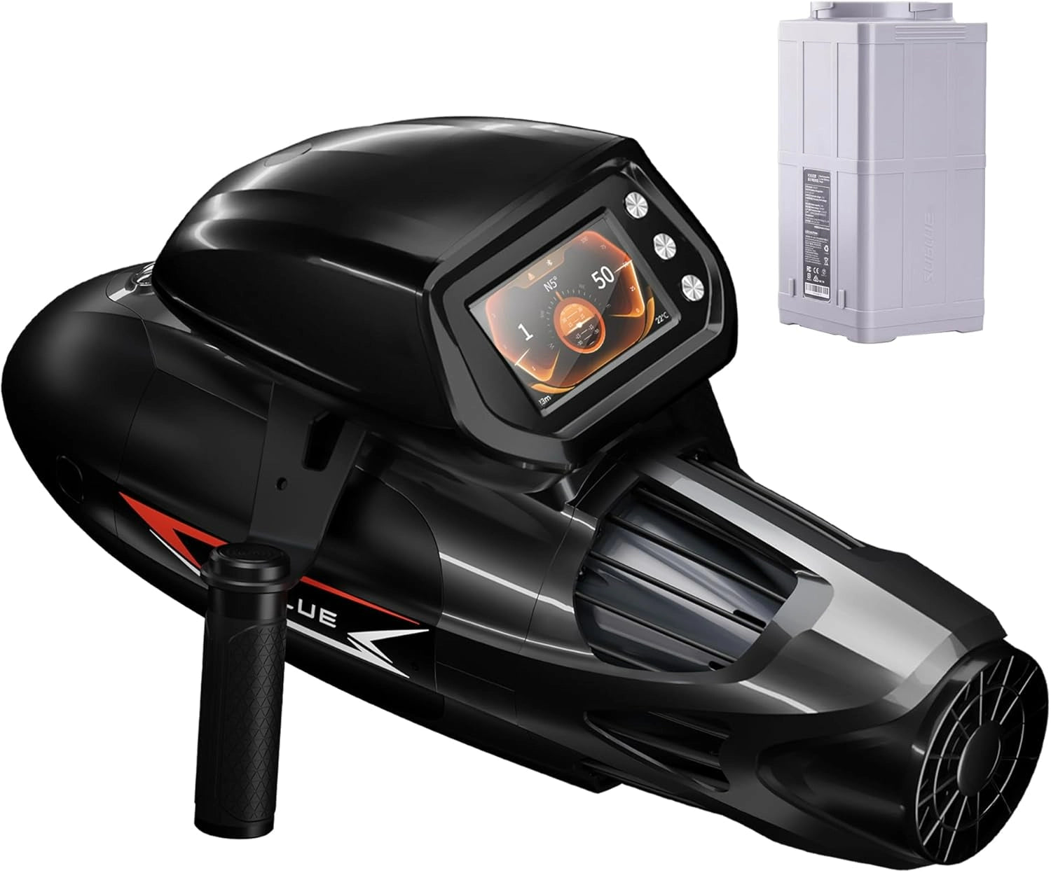 Vapor Pump-Jet Underwater Scooter 3 Gear Speed 60 Minutes 6.21mph 46lbf for Free Diving Scuba Diving Snorkeling Recreational Toys for Yachts and Boats