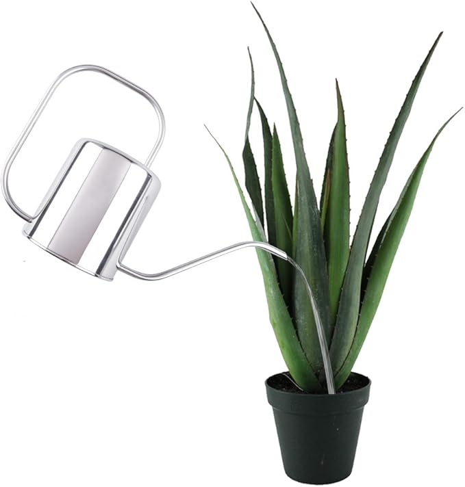 Stainless Steel Long - Spout Watering Can, Gardening Plant Watering Tool, Minimalist Design with Large Capacity
