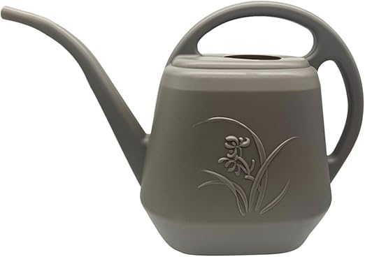 Light Brown Embossed Pattern Long - Spout Watering Can, Large - Capacity Home Gardening Watering Tool